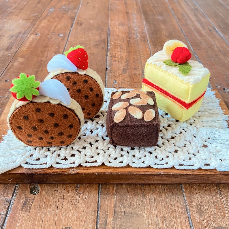 Küchenspielzeug-Kuchenset aus Filz, 3-teilig