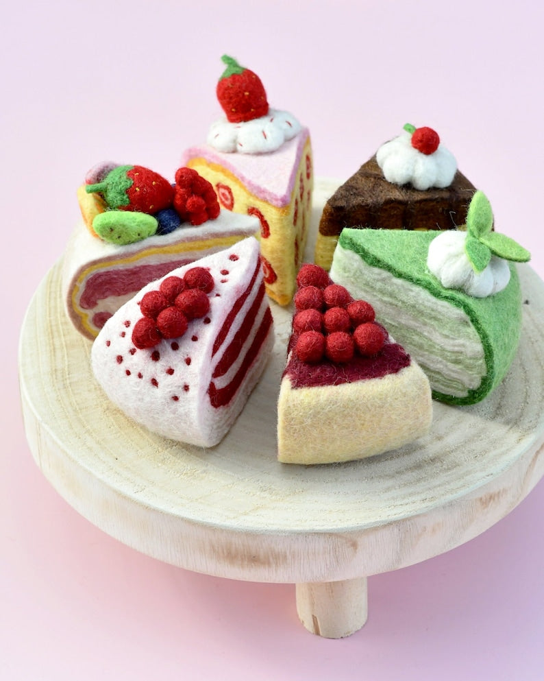 Filz-Schaufel für Red Velvet Cake | Filzkuchen | Filzdessert | Filzspielzeugessen