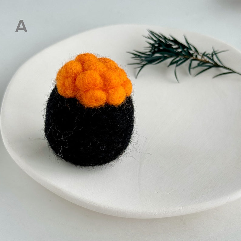 Gefilztes Sushi Set, 4 Stile, Rollenspiel Essen, Bastelbedarf für Schlüsselanhänger, Taschenanhänger, Ornament