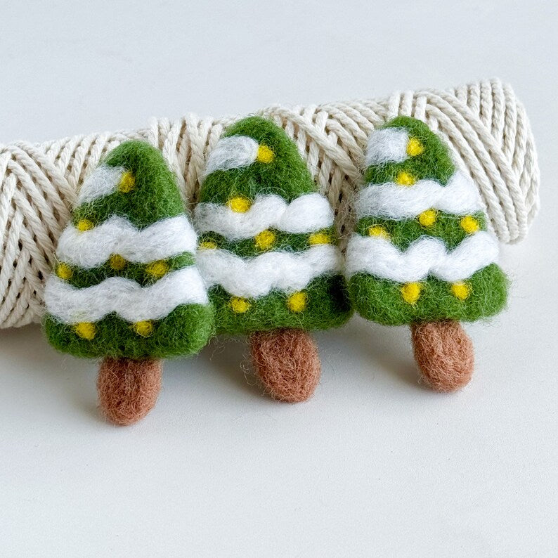 Nadelfilz-Woll-Weihnachtsbaum-Ornament Handgemacht 6 cm