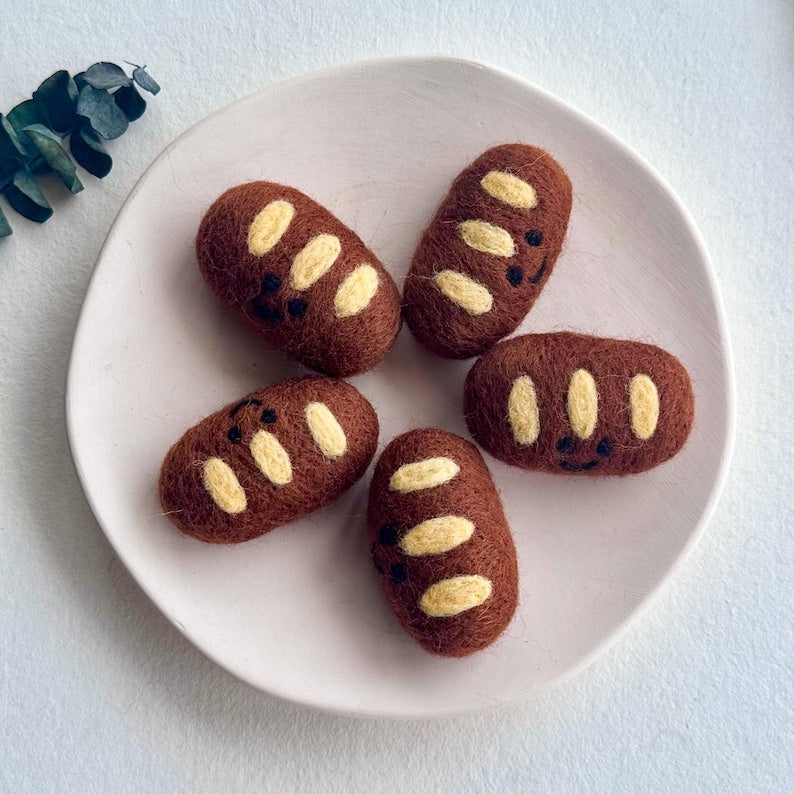 Nadelgefilzte Brötchen Mini Kawaii Bäckerei Dekor DIY
