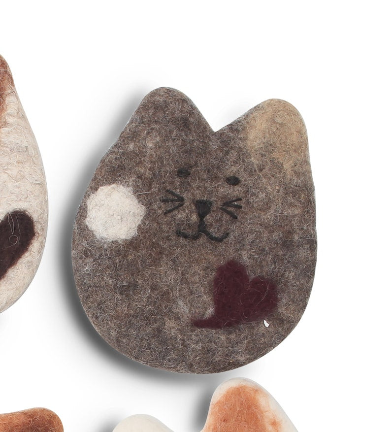 Saugfähige Wollfilz-Untersetzer-Set für Getränke, 4 Stück, 10,5 cm, Katzen-Design, Möbelschutz