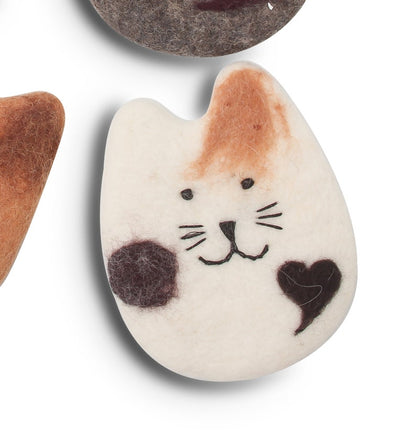 Saugfähige Wollfilz-Untersetzer-Set für Getränke, 4 Stück, 10,5 cm, Katzen-Design, Möbelschutz