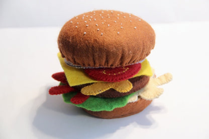 Filz-Hamburger-Spielset, Zubehör für Küchenspiele, Fast-Food-Spielset