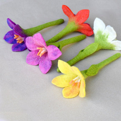 Filzblumen Bunt 5er-Set Sensorisches Spielzeug Blumenarrangement Waldorf