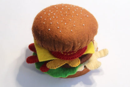 Filz-Hamburger-Spielset, Zubehör für Küchenspiele, Fast-Food-Spielset