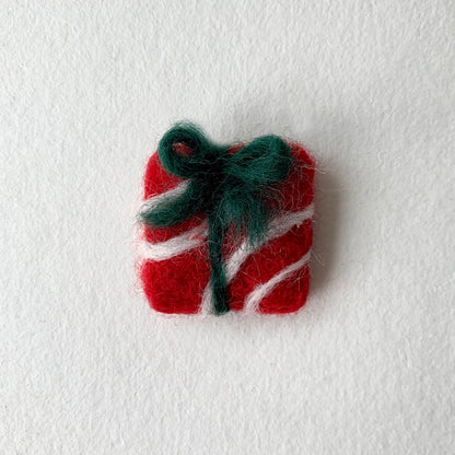 Wollfilz Weihnachtsmann Ornament, Handgemachte Weihnachtsdekoration Nikolaus Zuckerstange Geschenkbox
