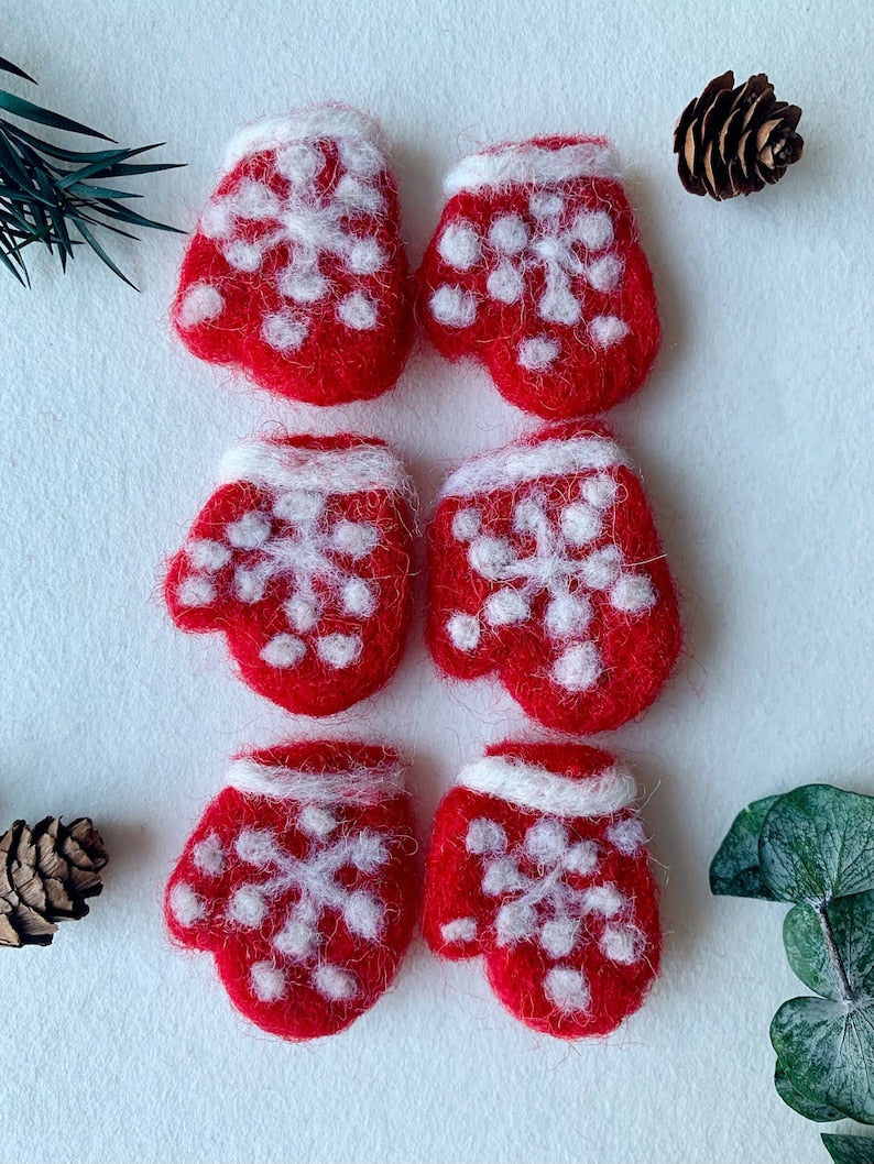 Wollfilz Socken Handschuhe Nadelfilz Weihnachtsdekoration Basteln