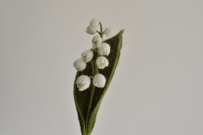 Filz Maiglöckchen Strauß Wildblumen Stengel 3 Stiele Frühlingsdeko Weiß