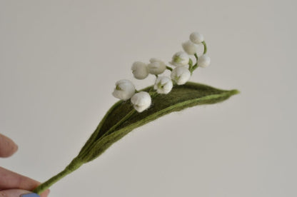 Filz Maiglöckchen Strauß Wildblumen Stengel 3 Stiele Frühlingsdeko Weiß