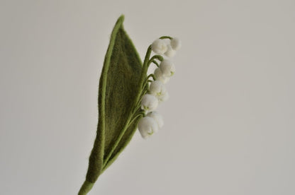 Filz Maiglöckchen Strauß Wildblumen Stengel 3 Stiele Frühlingsdeko Weiß