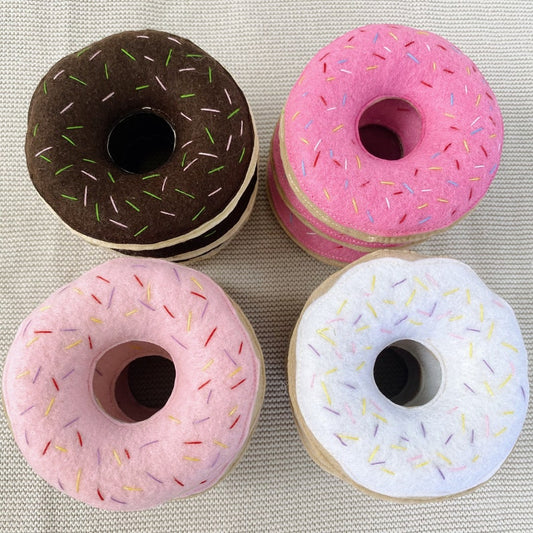 Filz-Donut-Spielzeug-Lebensmittelset (3-teilig und 4-teilig) - Filz-Backlebensmittel
