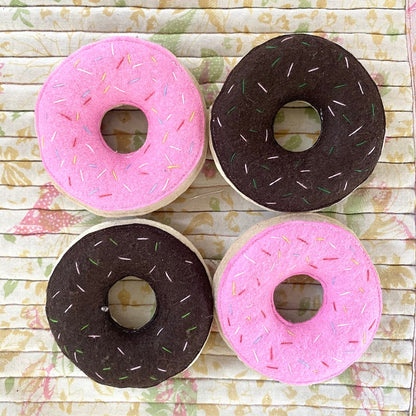 Filz-Donut-Spielzeug-Lebensmittelset (3-teilig und 4-teilig) - Filz-Backlebensmittel