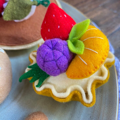 Filz Bäckerei Set mit Donut, Croissant & Zimtschnecke