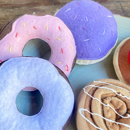 Filz Bäckerei Set mit Donut, Croissant & Zimtschnecke