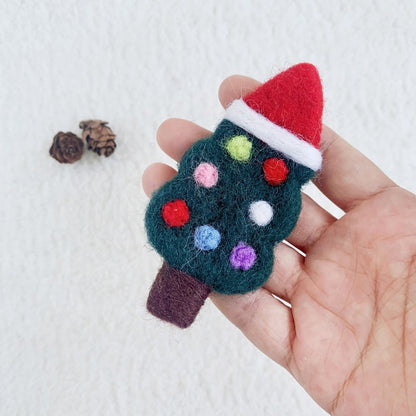 Gefilzte Weihnachtsverzierungen, Handgemachter Baum, Geschenkbox, Zuckerstange
