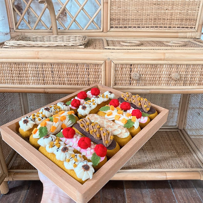Filz-Windbeutel-Set, Filzlebensmittel, Gebäck, 3- oder 5-teiliges Set
