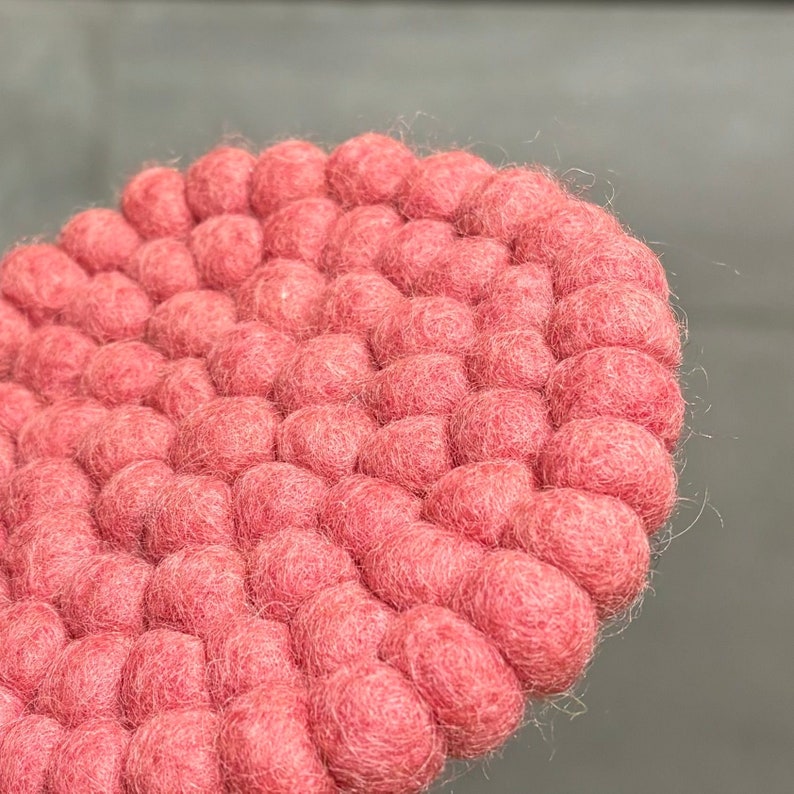 Sheep Wool Felt Ball Coasters, 10x10 cm, Set of 1 or 4