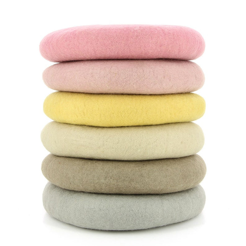 Sitzkissen aus Filz, 38 cm rund, Woll-Füllung, verschiedene Farben