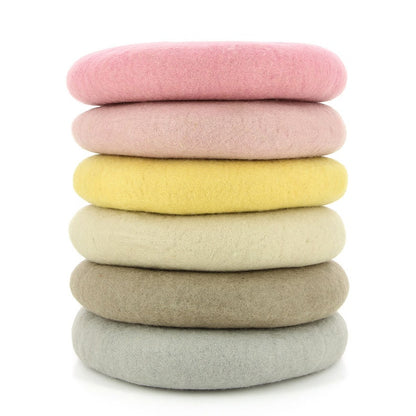 Sitzkissen aus Filz, 38 cm rund, Woll-Füllung, verschiedene Farben