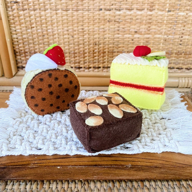 Küchenspielzeug-Kuchenset aus Filz, 3-teilig