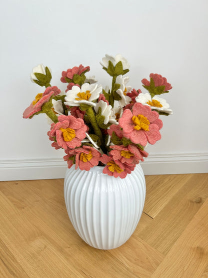 Filz Blumenzweig Osterdeko Frühlingsblüher Handgefilzter Zweig Dekoration Blumenstrauß 41cm