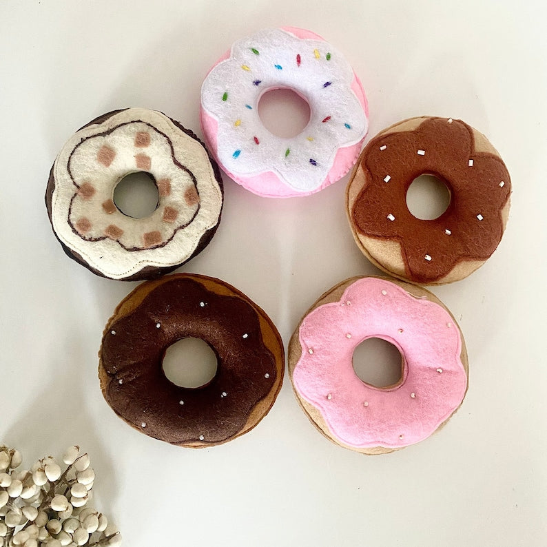 Filz-Donut-Set – 5-teiliges Spielzeugessen