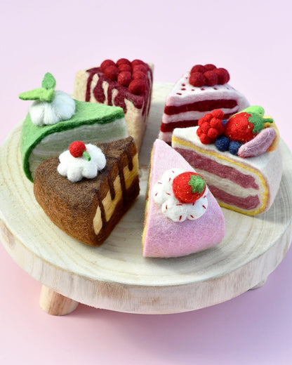 Filz-Schaufel für Red Velvet Cake | Filzkuchen | Filzdessert | Filzspielzeugessen