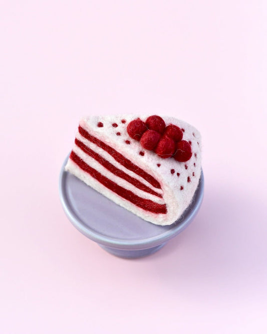 Filz-Schaufel für Red Velvet Cake | Filzkuchen | Filzdessert | Filzspielzeugessen