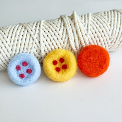 Bunte Wollfilz Knöpfe, 3 cm Durchmesser, DIY Bastelbedarf