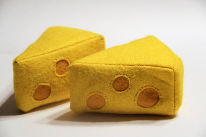 Filzkäse, Emmentaler Käse, Spielzeuglebensmittel, handgenäht, 9 cm