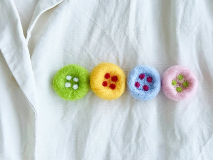 Bunte Wollfilz Knöpfe, 3 cm Durchmesser, DIY Bastelbedarf