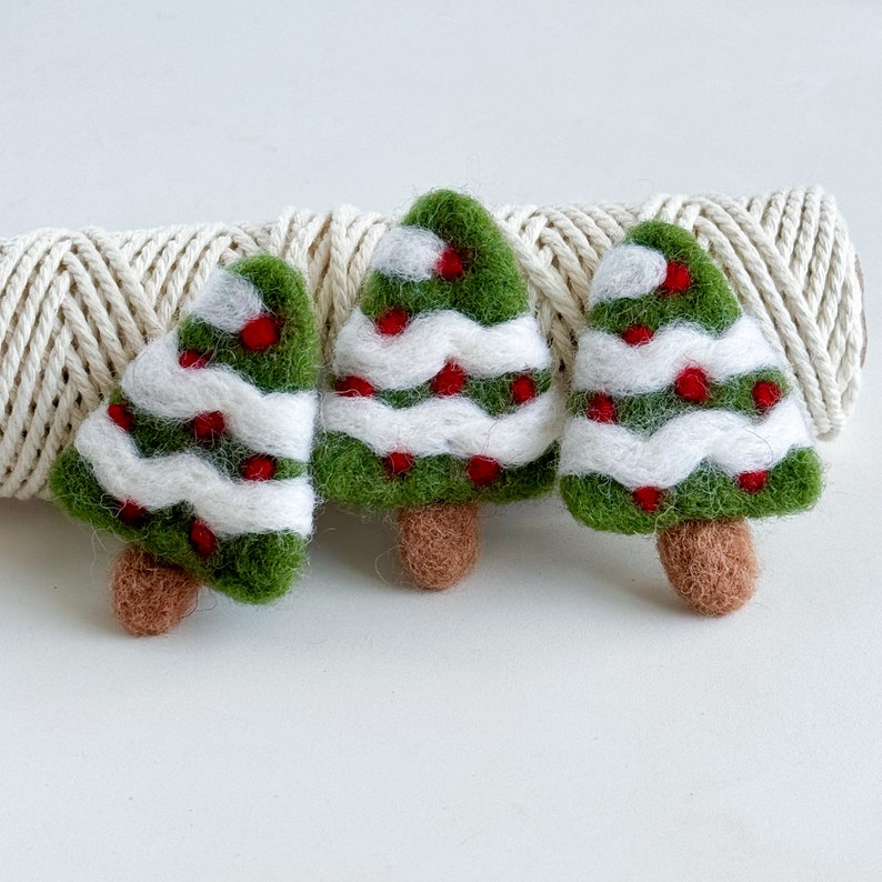 Nadelfilz-Woll-Weihnachtsbaum-Ornament Handgemacht 6 cm