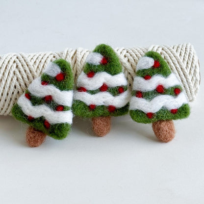 Nadelfilz-Woll-Weihnachtsbaum-Ornament Handgemacht 6 cm
