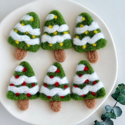 Nadelfilz-Woll-Weihnachtsbaum-Ornament Handgemacht 6 cm