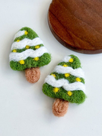Nadelfilz-Woll-Weihnachtsbaum-Ornament Handgemacht 6 cm
