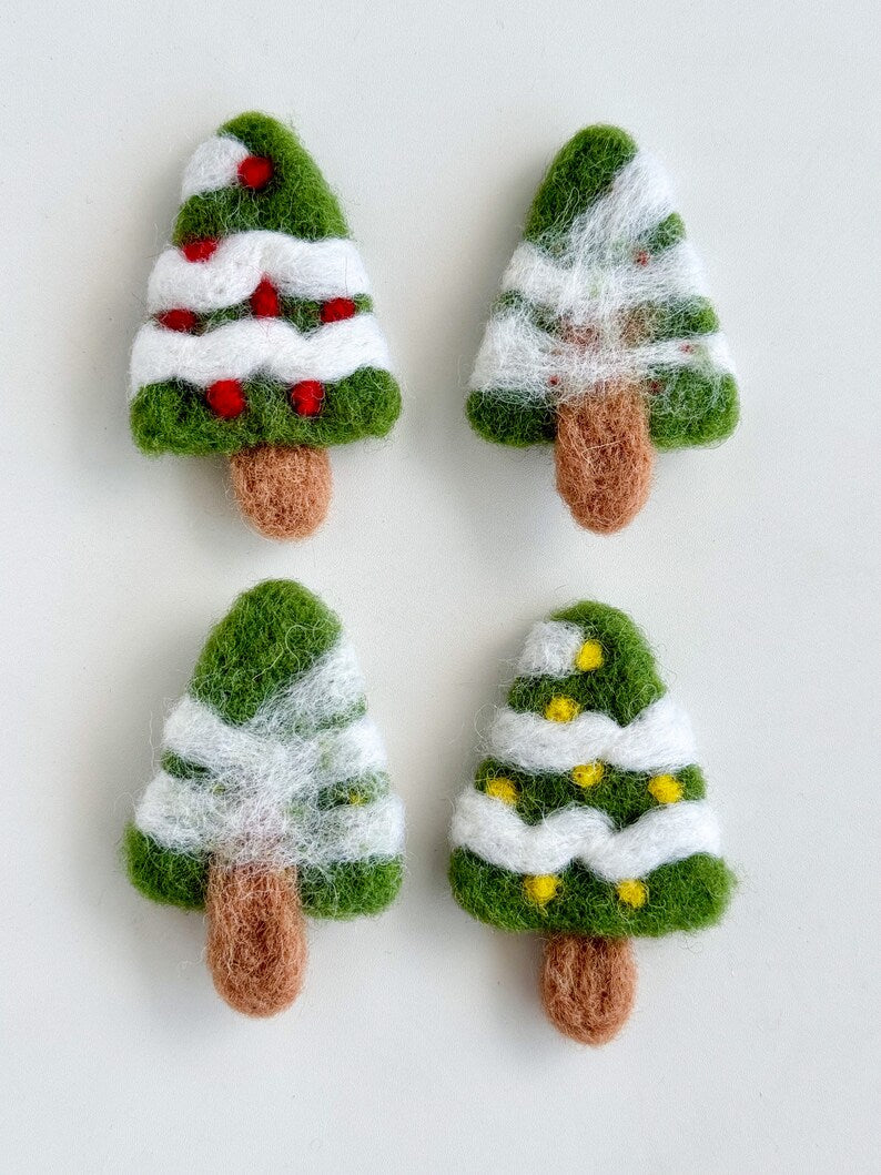 Nadelfilz-Woll-Weihnachtsbaum-Ornament Handgemacht 6 cm