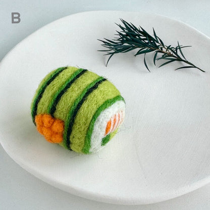 Gefilztes Sushi Set, 4 Stile, Rollenspiel Essen, Bastelbedarf für Schlüsselanhänger, Taschenanhänger, Ornament