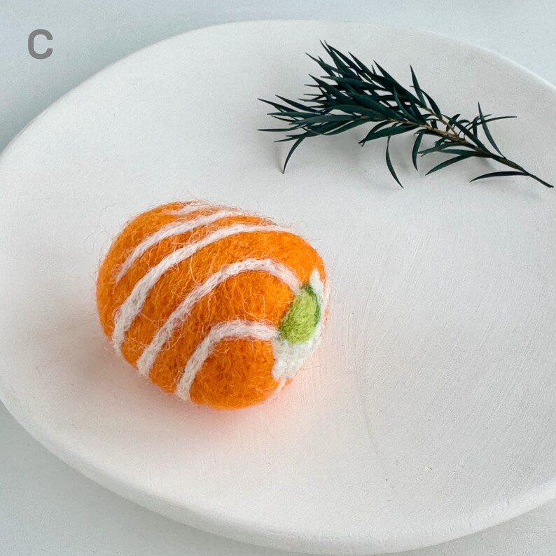 Gefilztes Sushi Set, 4 Stile, Rollenspiel Essen, Bastelbedarf für Schlüsselanhänger, Taschenanhänger, Ornament