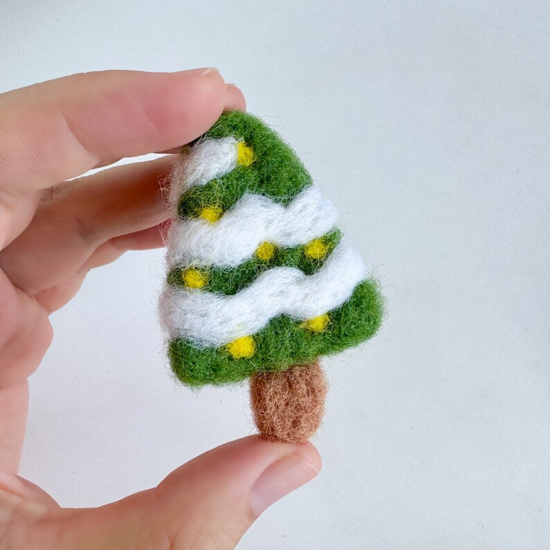 Nadelfilz-Woll-Weihnachtsbaum-Ornament Handgemacht 6 cm