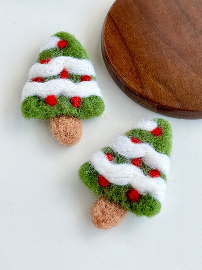 Nadelfilz-Woll-Weihnachtsbaum-Ornament Handgemacht 6 cm