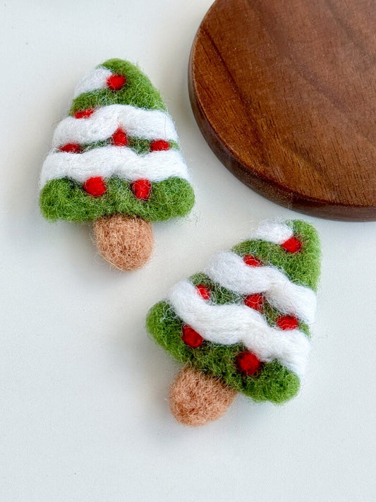 Nadelfilz-Woll-Weihnachtsbaum-Ornament Handgemacht 6 cm