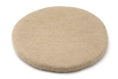Rundes Sitzkissen aus Filz 35 cm – Stuhlkissen aus Wolle in Herbal, Salbei, Beige & Olive