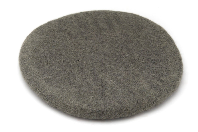 Rundes Sitzkissen aus Filz 35 cm – Stuhlkissen aus Wolle in Herbal, Salbei, Beige & Olive