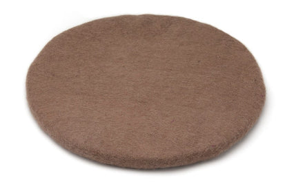 Rundes Sitzkissen aus Filz 35 cm – Stuhlkissen aus Wolle in Herbal, Salbei, Beige & Olive