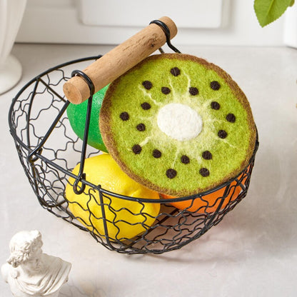 Handgemachte Wollfilz Obst Untersetzer - Avocado, Apfel, Birne, Orange