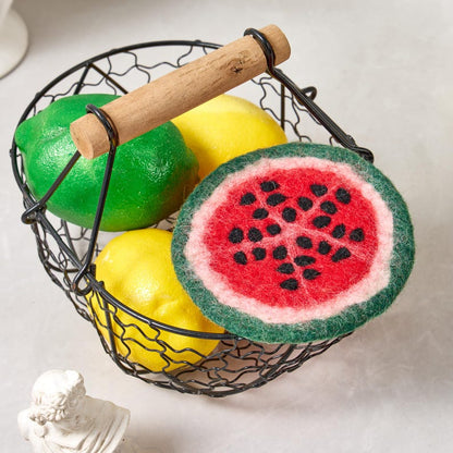 Handgemachte Wollfilz Obst Untersetzer - Avocado, Apfel, Birne, Orange