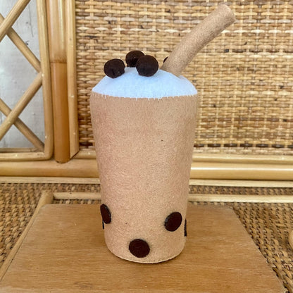 Bubble-Tea-Set aus Filzspielzeug, Geschmacksrichtung Erdbeer-Schokolade