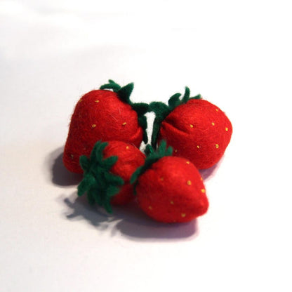Filz Erdbeeren in verschiedenen Größen, Kaufladen Zubehör Spielset