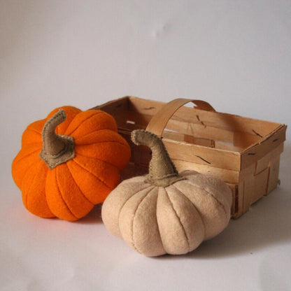 Filzkürbis, Herbstdekoration, orange oder beige, 12 cm Durchmesser
